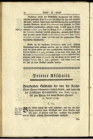 Dritter Abschnitt. Beurkundete Geschichte der von der Reichs-Stadt Speyer ...
