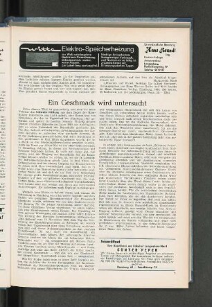 Ein Geschmack wird untersucht