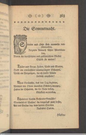 2. Die Sommernacht.