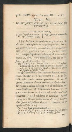 Tit. VI. De Sequestratione Possessionum Et Fructuum