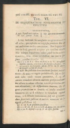 Tit. VI. De Sequestratione Possessionum Et Fructuum