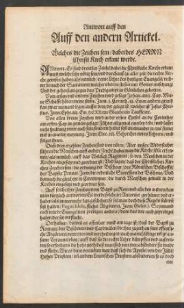 Auff den andern Artickel.