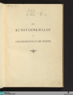 Bd. 9, Kreis Karlsruhe ; Abt. 1: Die Kunstdenkmäler des Amtsbezirks Bretten : (Kreis Karlsruhe)