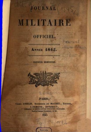 Journal militaire officiel. 1845,1