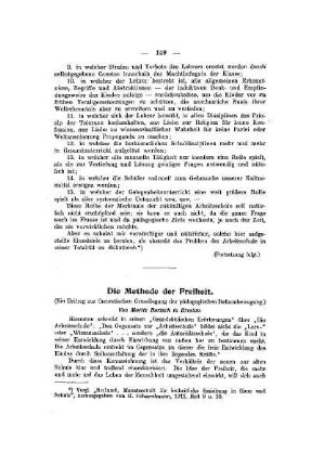 Die Methode der Freiheit : (ein Beitrag zur theoretischen Grundlegung der pädagogischen Reformbewegung)