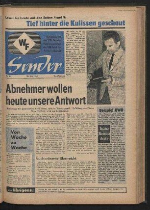 Betriebszeitung 'WF-Sender', Nr.21/1964 (28. Mai 1964)