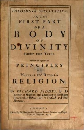 Theologia Speculativa, 1