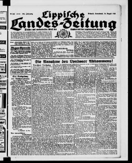 Lippische Landes-Zeitung : ältestes und weitverbreitetes Blatt des Landes und der angrenzenden Bezirke