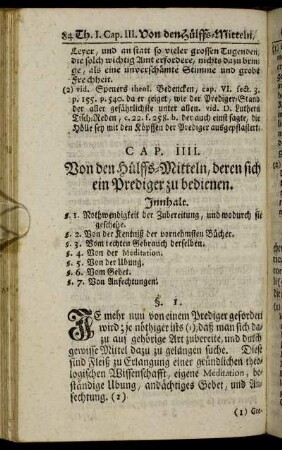 Cap. IIII. Von den Hülffs-Mitteln, deren sich ein Prediger zu bedienen
