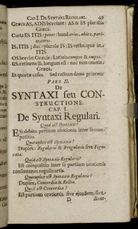 Pars II. De Syntaxi seu Constructione