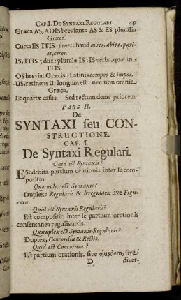 Pars II. De Syntaxi seu Constructione