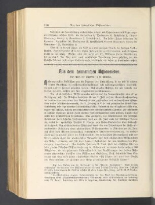 Aus dem heimatlichen Missionsleben