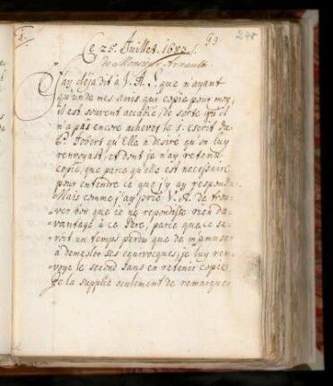 Gg. Lettre de Mr. Arn. du 25. Juill. 1683.