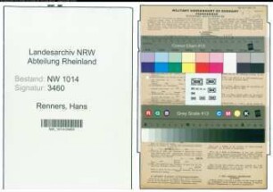 Entnazifizierung Hans Renners , geb. 28.12.1903 (Baecker)