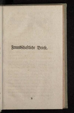 Freundschaftliche Briefe.