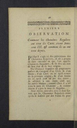 Premiere observation