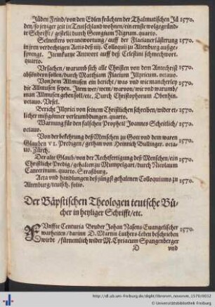 Der Bäpstischen Theologen teutsche Bücher in heyliger Schrifft/ etc.