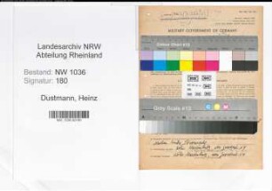 Entnazifizierung Heinz Dustmann , geb. 29.07.1899 (Volkswirt)