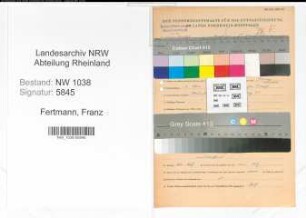 Entnazifizierung Franz Fertmann , geb. 03.05.1906 (Angestellter)