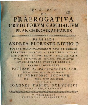De praerogativa creditorum cambialium prae chirographariis