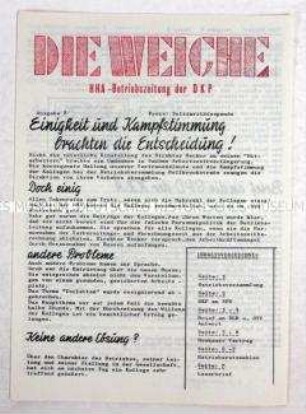 Hektografierte Zeitung der DKP für die Beschäftigten der Hamburger Hochbahn AG (HHA) zu den Arbeitsbedingungen und zum Verhältnis der DKP zu den Gewerkschaften