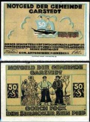 Garstedt 50 Pfennig, Notgeldserie