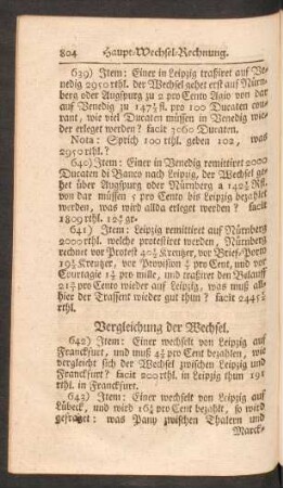 Vergleichung der Wechsel