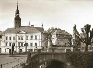 Kreibitz (heute Chribska /Tschechien). Am Marktplatz