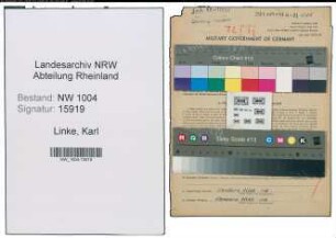 Entnazifizierung Karl Linke , geb. 07.04.1903 (Monteur)