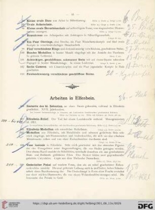 Arbeiten in Elfenbein (Nr. 104-119)