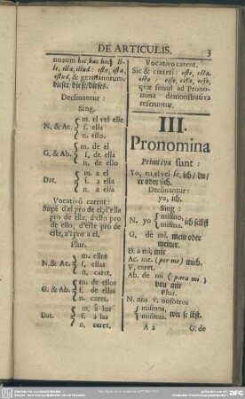 III. Pronomina