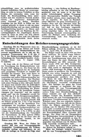 Entscheidungen des Reichsversorgungsgerichts