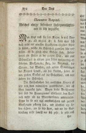 Neuntes Kapitel. Welches einige besondere Unbequemlichkeiten in sich begreifet.
