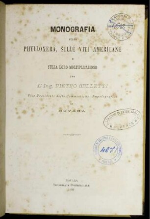 Monografia Sulla Phylloxera, Sulle Viti Americane E Sulla Loro Moltiplicazione