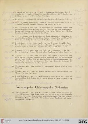 Wandteppiche, Orientteppiche, Stickereien (Nr. 285-299a)