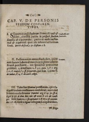 Cap. V. De Personis Feudum Conferentibus.