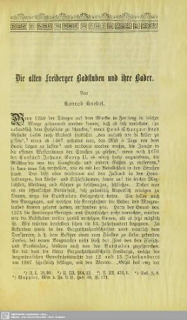 Die alten Freiberger Badstuben und ihre Bader