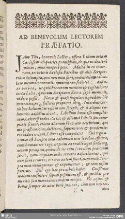 Ad Benevolum Lectorem Praefatio