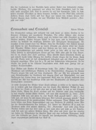 Erntearbeit und Erntefest.