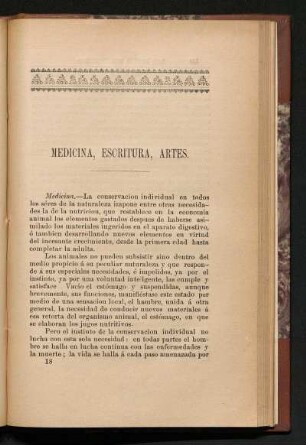 Medicina, escritura, artes.