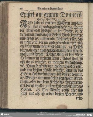 [Am grünen Donnerstage]