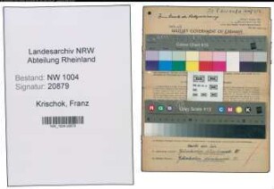 Entnazifizierung Franz Krischok , geb. 02.04.1890 (Bauaufseher)