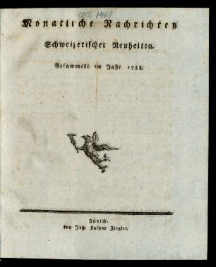 1788: Monatliche Nachrichten Schweizerischer Neuheiten