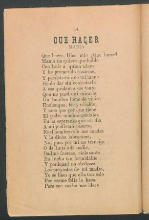 Que hacer : María