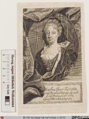 Bildnis Sophie, Herzogin (1692 Kurfürstin) von Hannover, geb. Pfalzgräfin bei Rhein