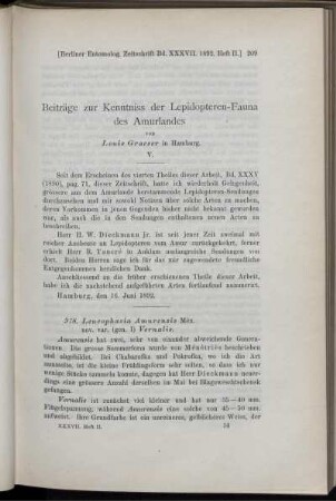 Beiträge zur Kenntniss der Lepidopteren-Fauna des Amurlandes