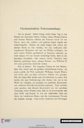 Hochansehnliche Festversammlung!