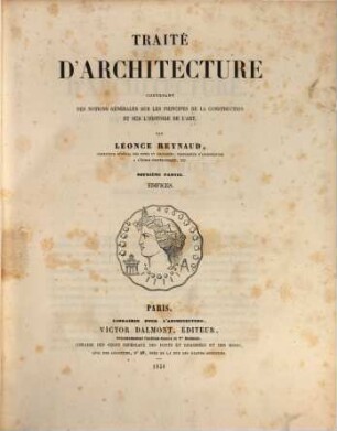 Traité d'architecture. 2,1, Edifices