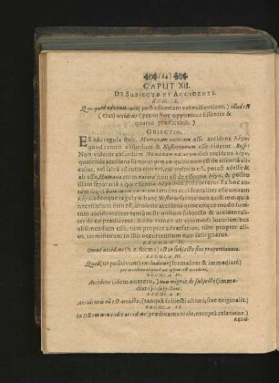 Caput XII. De Subiecto Et Accidente.