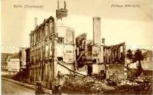Zerstörtes Haus in der französischen Stadt Rethel